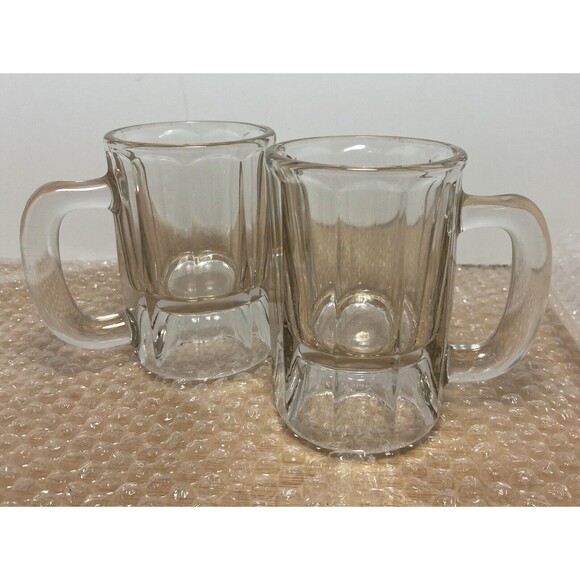 Unbranded Root Beer 12 Oz Heavy Glass Mugs Set of 2 1980's - Picture 3 of 5